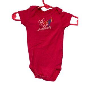 Coogi Girls Infant Baby Size 0 3 months Pink Short Sleeve 1 Piece Bodysuit Spell